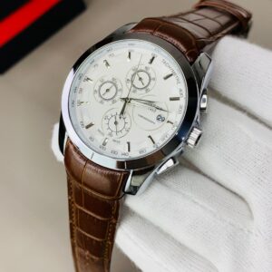 TS - Brown Belt Silver Case White Dial