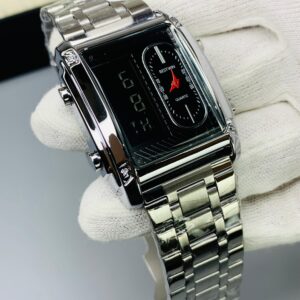 BW- Silver Chain Black Dial