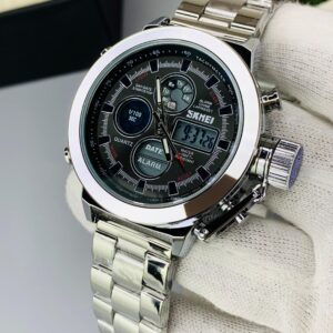 SKMEI 1515- Silver Chain Black Dial