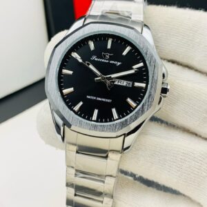 SW- Silver Chain Black Dial