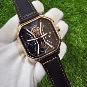 KW- Black Belt Gold Case Black Dial
