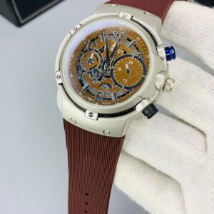 HB- Brown Belt Silver Case Brown Dial