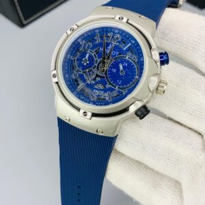 HB- Blue Belt Silver Case Blue Dial