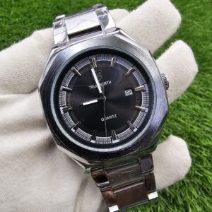 TW- Silver Chain Black Dial