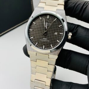 TS- Silver Chain Black Dial