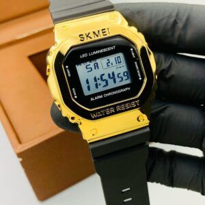 SKMEI 1851- Black Belt Gold Case