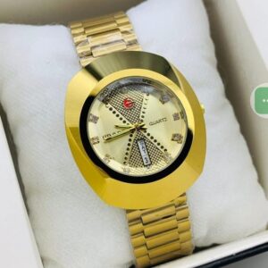 R ANDA DAY AND DATE WORKING - Golden Chain With Gold Dial