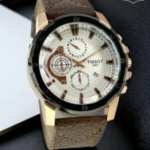 TS- Brown Belt White Dial