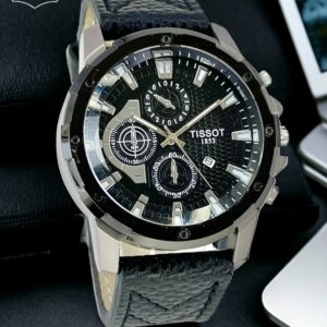 TS- Black Belt Silver case Black Dial