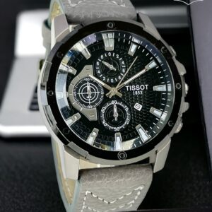 TS- Grey Belt Black Dial