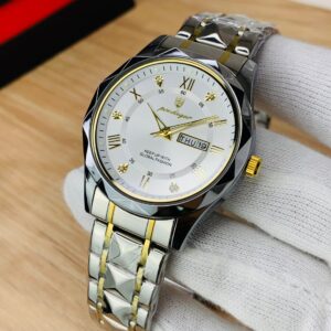 POEDAGAR - Two Tone Chain White Dial