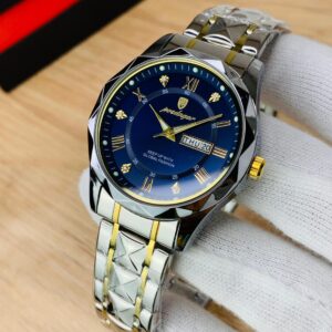 POEDAGAR - Two Tone Chain Blue Dial