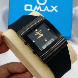 Omax (Black Strap With Black Dial)
